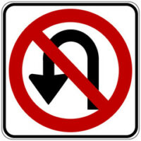 U- turn sign