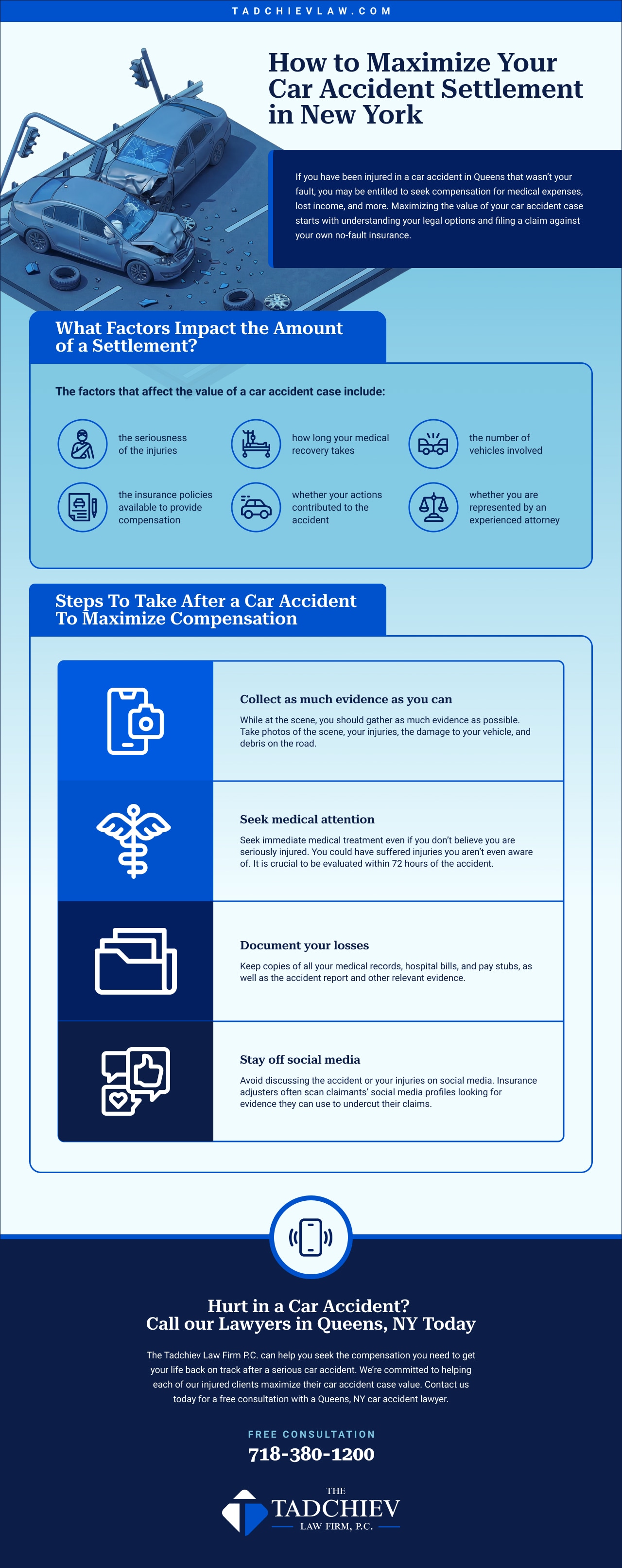 Infographics on How to Maximize Your Car Accident Settlement in New York